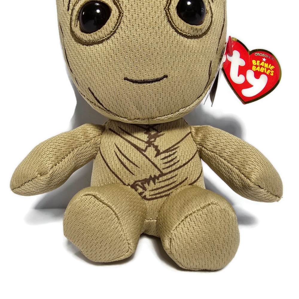 NWT TY Marvel GROOT - Soft Beanie Babies 7" Plush Superhero Baby Groot - Picture 8 of 8
